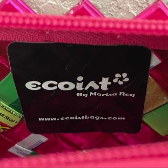 Adorable Candy Wrapper Wristlet Purse Handbag Clutch Pink Green Recycled - Picture 3 of 4